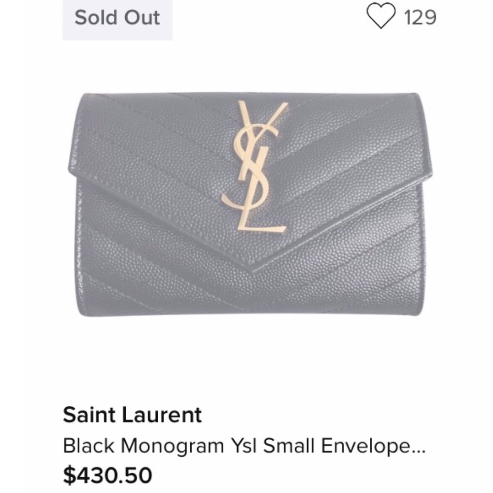 ❌SOLD❌NWT Saint Laurent Monogram Small Wallet - Picture 1 of 8